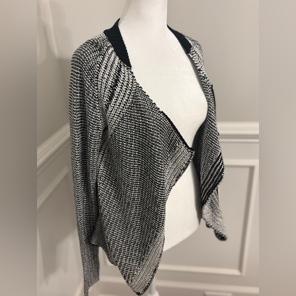 Cliche Couture Black and White Women's Cardigan knit jacket - like new